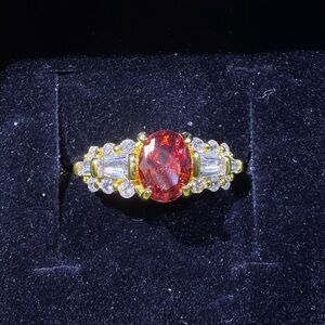 Natural Garnet Adjustable Ring – Vintage Style